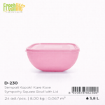 FreshLife Square Food Storage Bowl with Lid 3.8L
