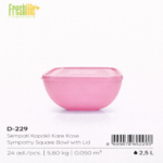 FreshLife Square Food Storage Bowl with Lid 2.5L