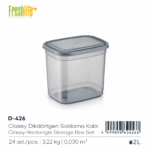FreshLife Square Kitchen Storage Container 2L