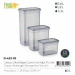 FreshLife Rectangle Storage Box Set of 3