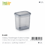 FreshLife Rectangle Food Storage Box 1.2L