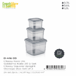 FreshLife Square Storage Box Set of 3 (0.3L / 0.6L / 1.2L)
