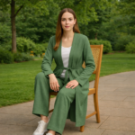 Casual Belted Cardigan Set - Image 2