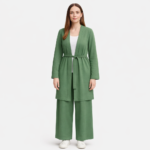 Casual Belted Cardigan Set