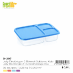 FreshLife Jolly Rectangle 2 Divided Storage Box 0.8L