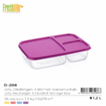 FreshLife Jolly Rectangle 3 Divided Storage Box 1.2L