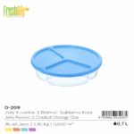 FreshLife Jolly Round 3 Divided Storage Box 0.7L