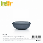 FreshLife Shallow Square Bowl with Lid - 1.65L - Image 2