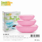 FreshLife Shallow Square Bowl Set with Lids - 3 Piece Set