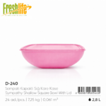 FreshLife Shallow Square Bowl with Lid - 2.8L