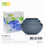 FreshLife Square Bowl Set of 3