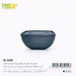 FreshLife Square Food Storage Bowl with Lid 2.5L - Image 3