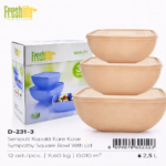 FreshLife Square Food Storage Bowl Set (3 Pieces) - Image 5
