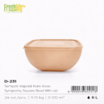 FreshLife Large Square Food Storage Bowl with Lid 6L - Image 3