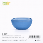 FreshLife Square Food Storage Bowl with Lid 2.5L - Image 2