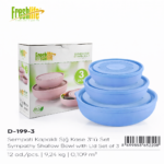 FreshLife Shallow Bowl with Lid Set  3 Pieces