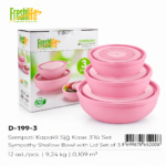 FreshLife Shallow Bowl with Lid Set  3 Pieces - Image 2