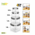 FreshLife 4-Piece Square Food Storage Container Set